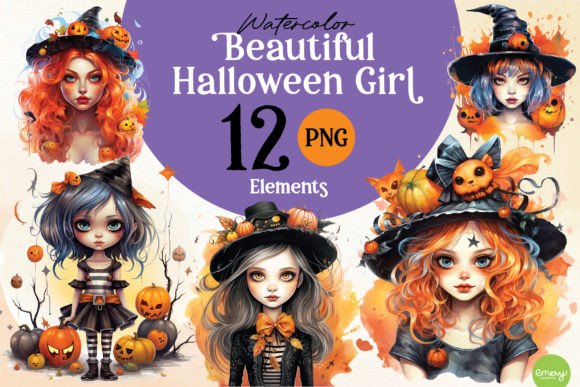 Beautiful Halloween Girl Cliparts PNG: Elevate Your Designs