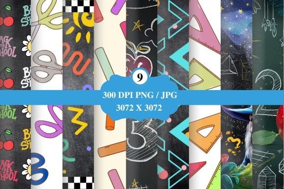 Charming Digital Paper for Back to School Designs