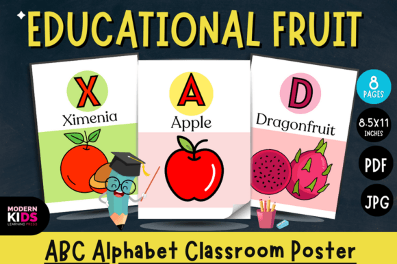 Educational Fruit ABC Alphabet Letters: A Design Asset for Engaging Visuals