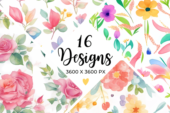 Elevate Your Designs with Watercolor Flowers Digital Paper