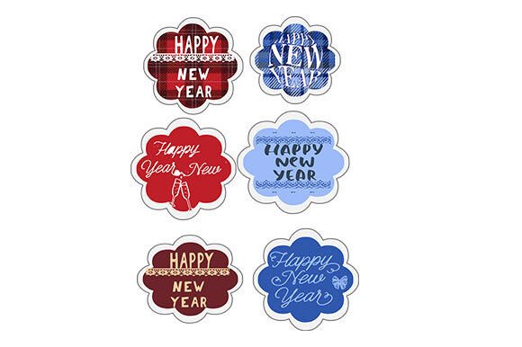 Elevate Your Holiday Design with a New Year Sticker Set