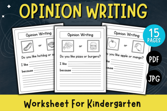 Kindergarten Opinion Writing Worksheet: A Visual Design Asset