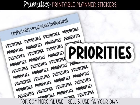 Priorities Printable Planner Stickers: Streamline Your Design Workflow