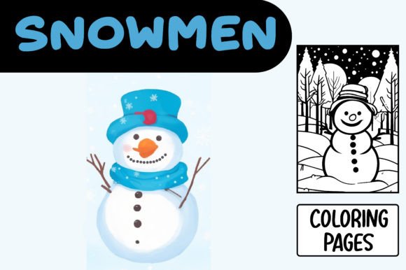 Snowmen Holidays Coloring Pages: A Design Asset