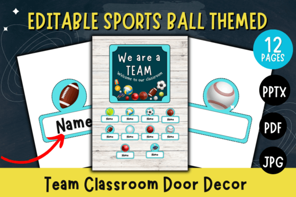 Sport Ball Themed Team Classroom Decor: Dynamic Visual Design