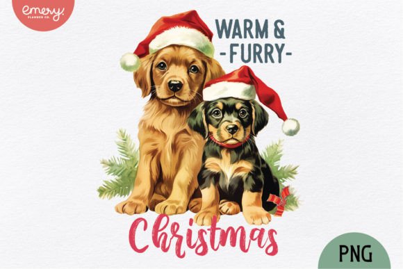 Vintage Christmas Dog PNG Sublimation Design