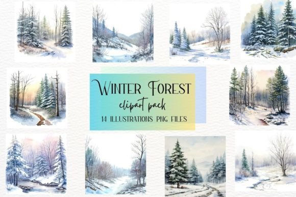 Watercolor Winter Forest Collection: A Designer's Toolkit
